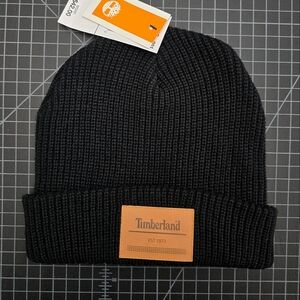 TIMBERLAND KNIT RIBBED BEANIE - BLACK